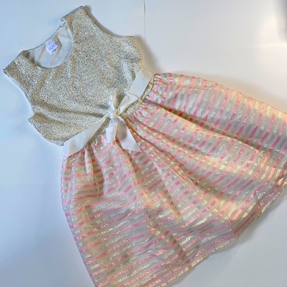 Girls Pink Stripe Dress